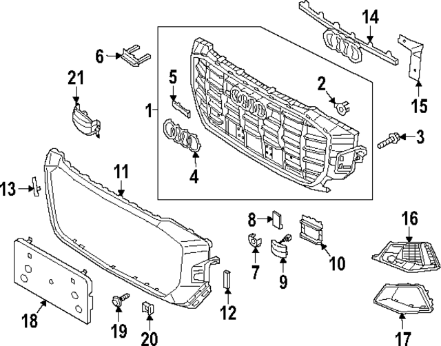 4M8853777 - Body: Grille Molding for Audi Image