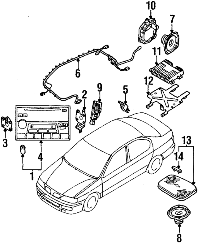 280706J000 - Body: Amplifier Bracket for INFINITI: G20 Image