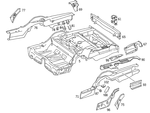 1246120015 - Substructure: Crossmember for Mercedes-Benz: 200, 200D, 260E, 280E, 300CE, 300D, 300E, 300TD, 300TE, 400E, 500E Image