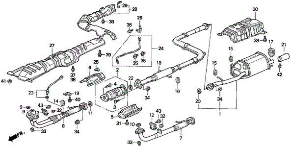 Exhaust System for 1993 Honda Prelude #0