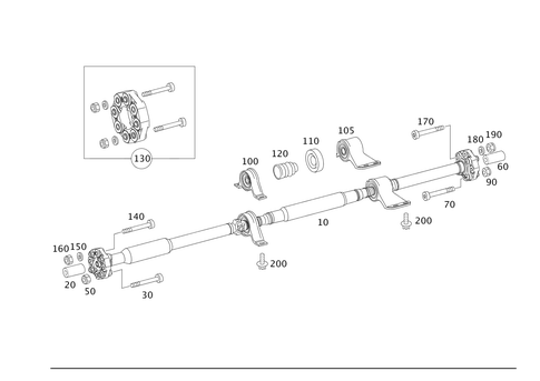 Three-Piece Driveshaft for 2007 Mercedes-Benz S550 #0