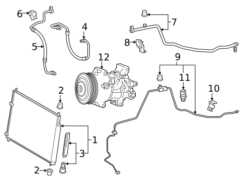 Condenser, Compressor & Lines for 2016 Scion iM #0