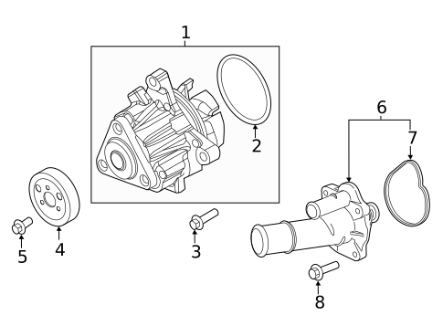 Thermostat & Housing for 2018 Ford Explorer #0