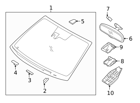Glass - Windshield for 2018 Hyundai Sonata #0