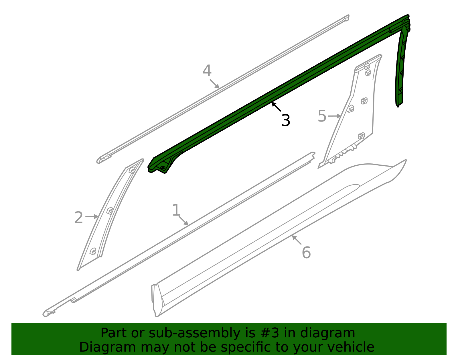 2022-2025 Kia Carnival Frame Molding 83160-R0000 | TascaParts.com