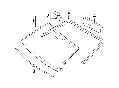 Glass - Windshield for 2010 Toyota Yaris #0