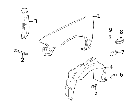 Fender & Components for 1997 Audi A4 #0
