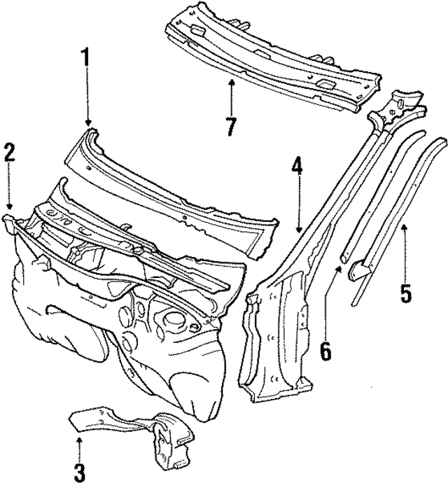 1266200686 - Body: Cowl Panel for Mercedes-Benz Image