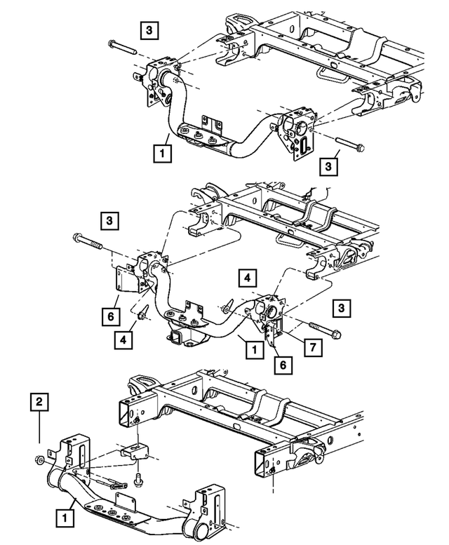 52110367AE - Frames and Bumpers: Trailer Tow Receiver Kit for Mopar Image