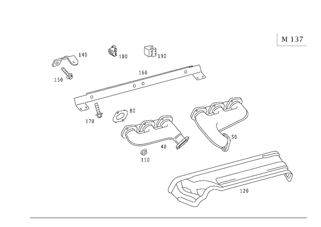 111990220464 - Exhaust System: Screw for Mercedes-Benz: 180C, 600SL, C230, C240, C280, C32 AMG, C320, C350, C55 AMG, CLK320, CLK350, CLK430, CLK500, CLK55 AMG, CLK550, CLK63 AMG, S430, S55 AMG, SL320 Image image
