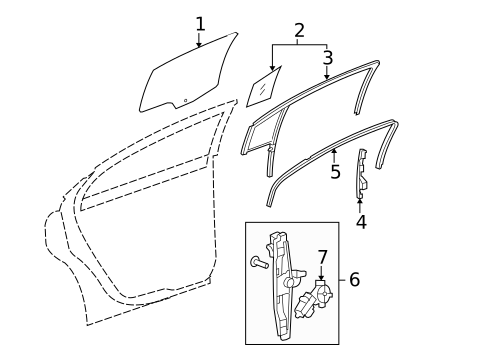 Glass - Rear Door for 2008 Chevrolet Malibu #0