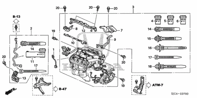 Engine Wire Harness (1) for 2007 Honda Ridgeline #0
