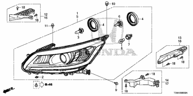 Headlight (1) for 2014 Honda Accord #0