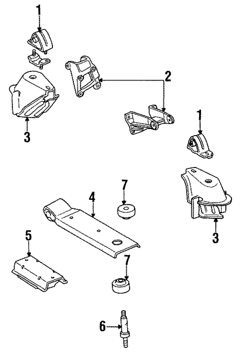 Engine & Trans Mounting for 1990 Jeep Wrangler #0