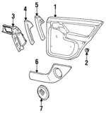 1HM867211PBKH - Body: Rear Door Trim for Volkswagen: Golf Image