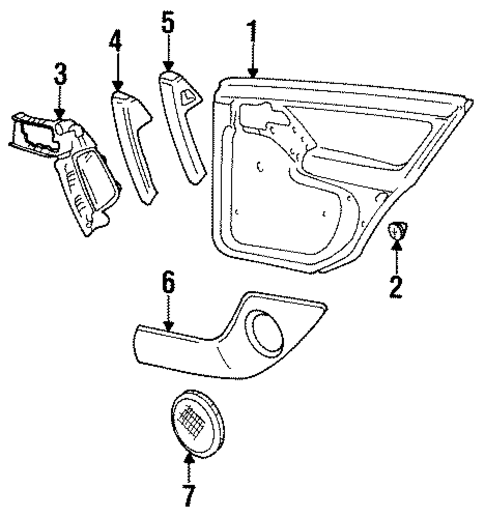 Interior Trim - Rear Door for 1995 Volkswagen Golf #0