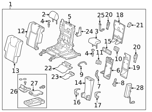 Rear Seat Components for 2012 Lexus RX350 #1