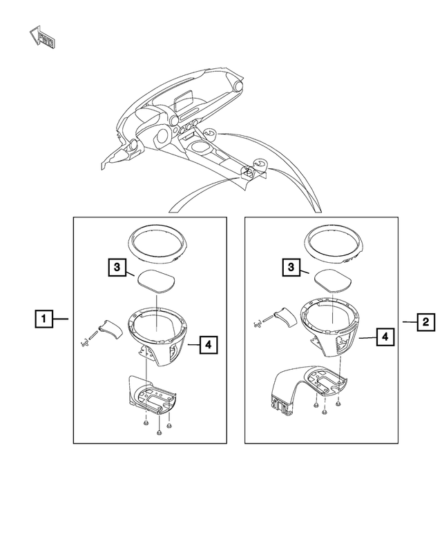 68315725AA - : Console Cup Holder Mat for Mopar Image