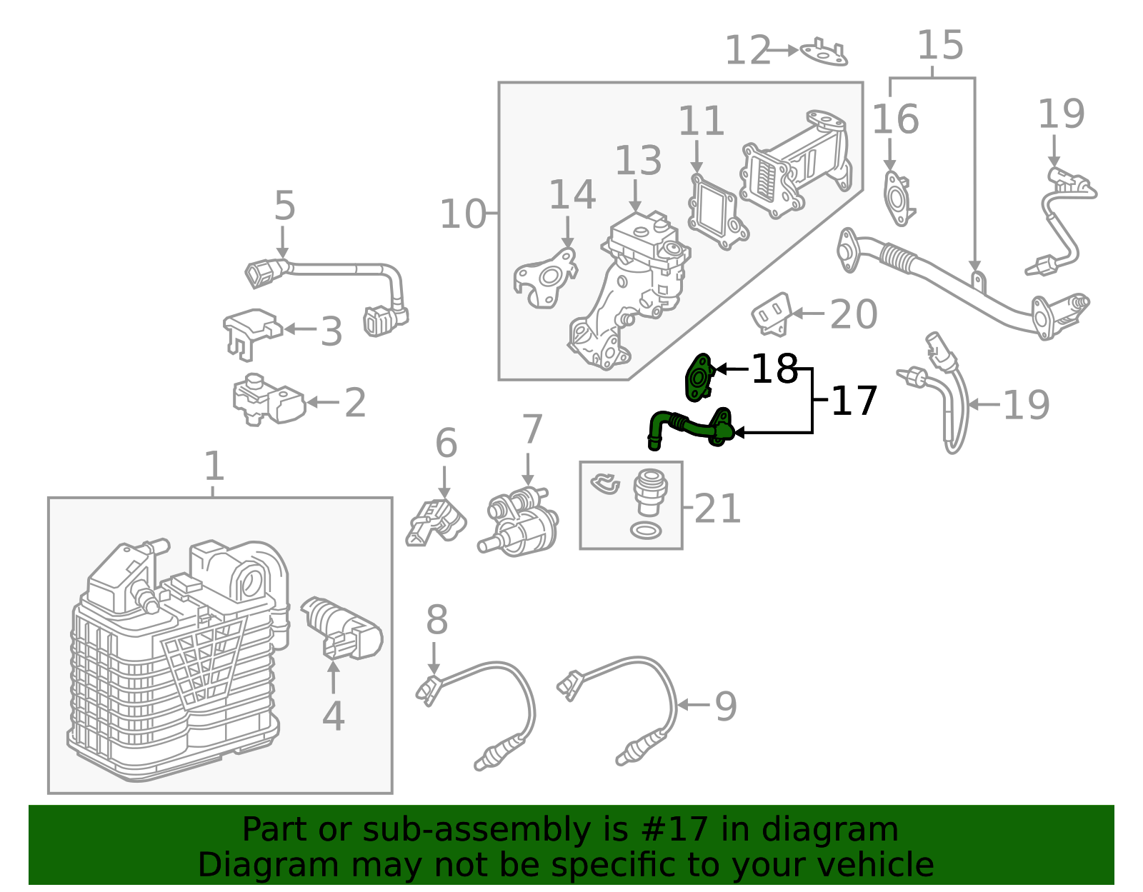55492290 - Exhaust Gas Recirculation (EGR) Valve Cooler Inlet Pipe 2016 ...