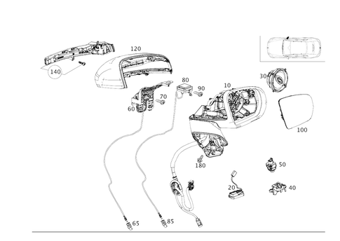 Outside Rear View Mirror, on the Right for 2019 Mercedes-Benz CLS53 AMG #0