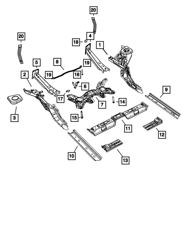 68070946AD - : Front Floor Cross-Member for Mopar Image