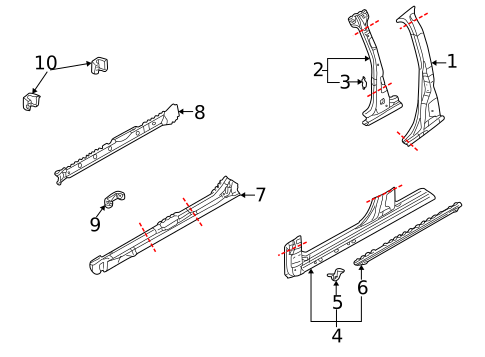 Center Pillar & Rocker for 2001 Audi Allroad Quattro #0