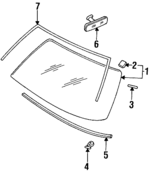 MR221454 - : Glass for Mitsubishi: Galant Image