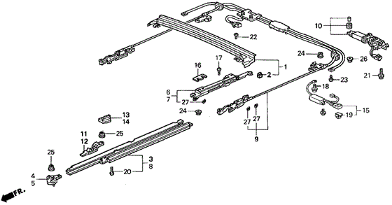 Roof Slide Components for 1998 Acura CL #0