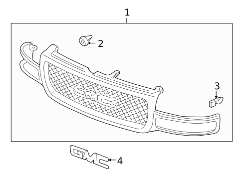 Grille & Components for 2001 GMC Yukon #0