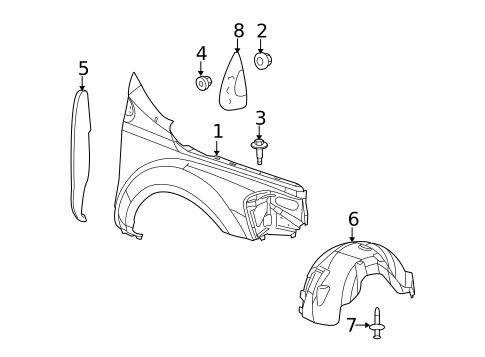 Fender & Components for 2007 Chrysler Aspen #0