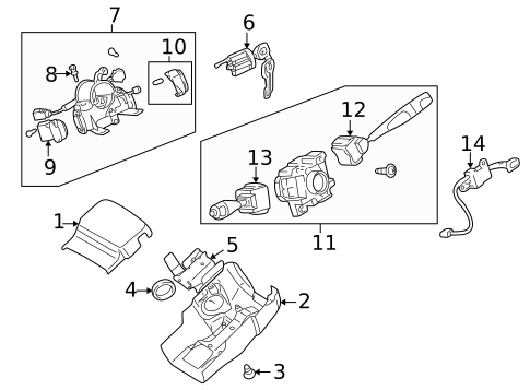 Shroud, Switches & Levers for 2002 Mitsubishi Galant #0
