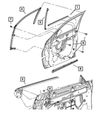 4724765AE - Doors, Door Mirrors and Related Parts: Front Door Belt Weatherstrip, Left for Mopar Image