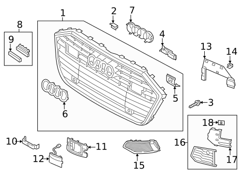 Grille & Components for 2020 Audi A6 Quattro #0