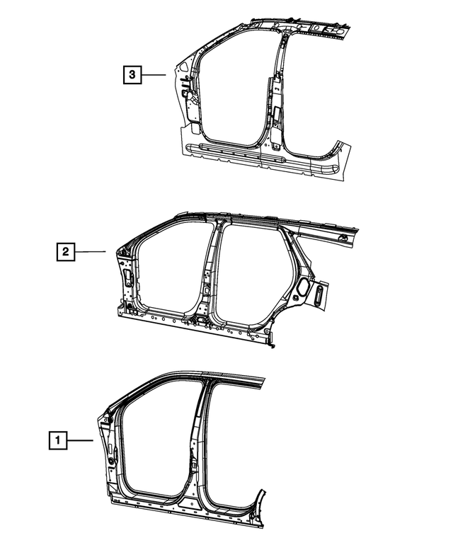 « 55369623AK – Body Sheet Metal Except Doors : Ouverture Côté Caisse Renfort, Côté Gauche pour Mopar Image »