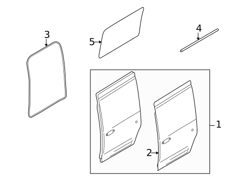 Door & Components for 2010 Ford Transit Connect #1