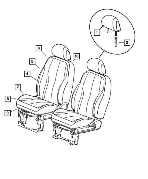 Front Seats - First Row for 2008 Chrysler PT Cruiser #0