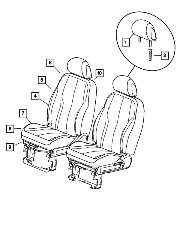 1DS98DK2AB - Interior Trim: Front Headrest for Mopar Image