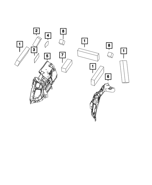 68592306AA - Interior Trim: Stuffer for Mopar Image