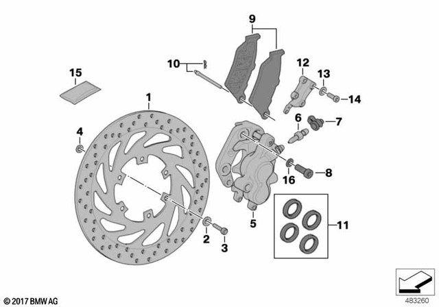 34117651958 - : Set Of Brake Pads Front for BMW-Motorrad Image