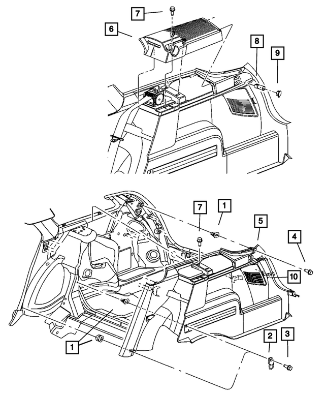 1CL72BD1AA - Interior Trim: Quarter Trim Panel, Right for Mopar Image image