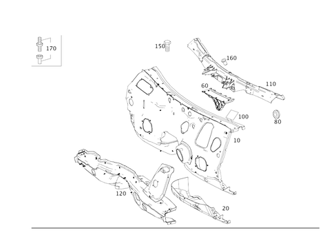 Fire Wall and Connection Parts for 2017 Mercedes-Benz S600 #0