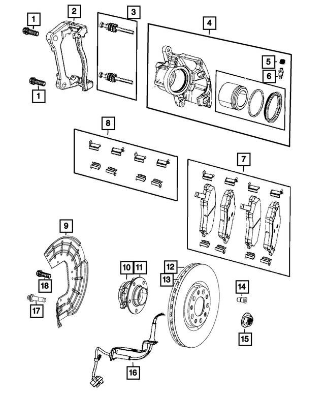 68346925AB - Brakes: Disc Brake Caliper Adapter, Left for Mopar Image