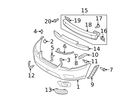 Bumper & Components - Front for 2006 Subaru Legacy #0