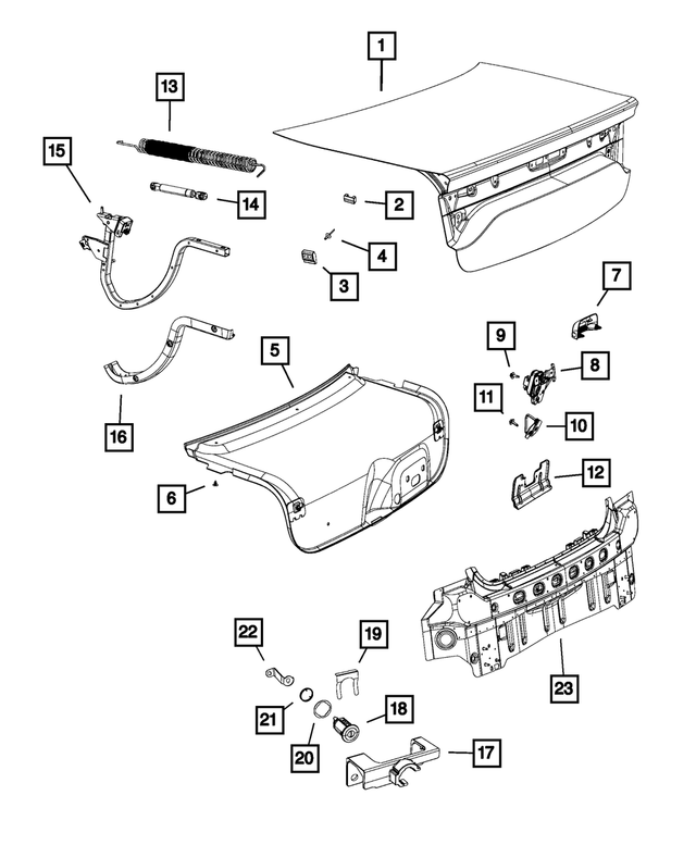 68660719AA - Body Sheet Metal Except Doors: Decklid for Mopar Image