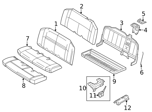 Rear Seat Components for 2013 Ford E-150 #3