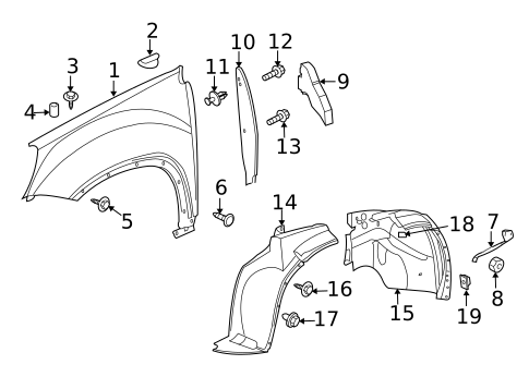 Fender & Components for 2008 GMC Acadia #0