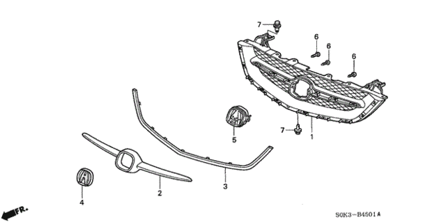 Front Grille ('02-03') for 2003 Acura TL #0