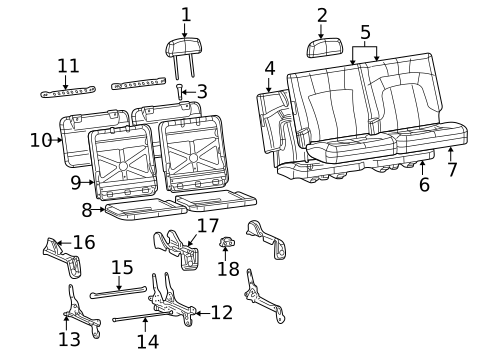 Rear Seat Components for 2005 Isuzu Ascender #0