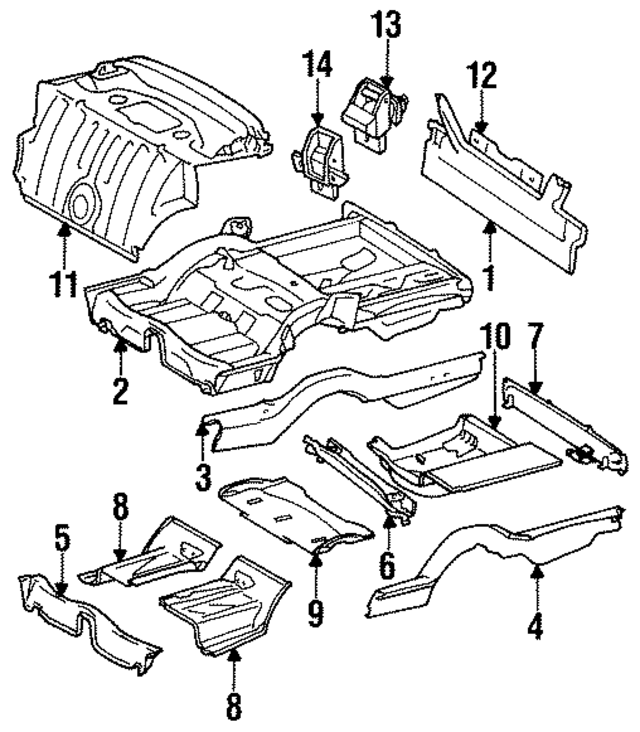 1246400771 - Body: Panel Below Lid for Mercedes-Benz Image