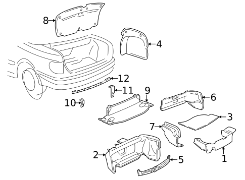 Interior Trim - Rear Body for 1997 Audi Cabriolet #0